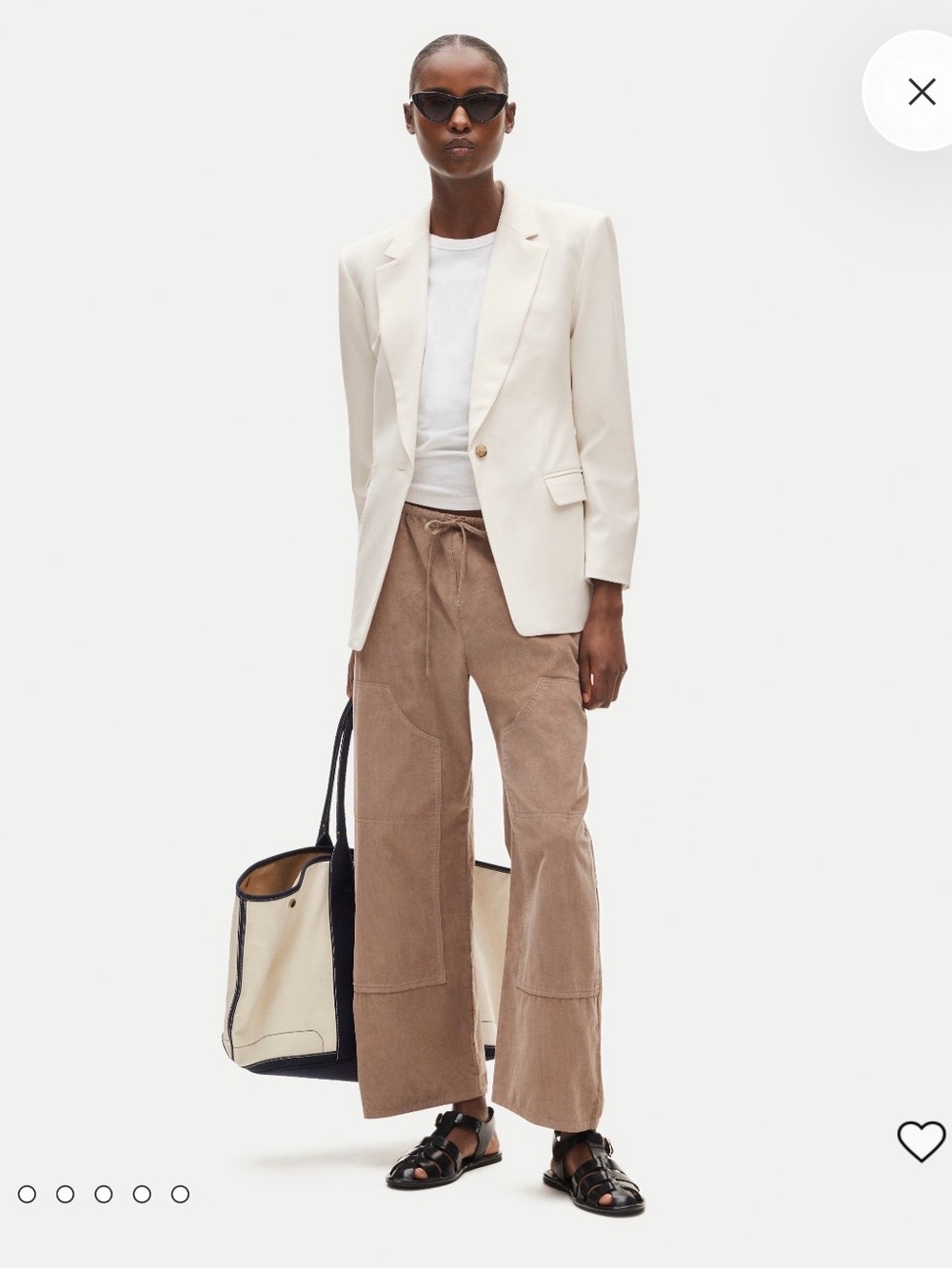 J. Crew Wide-Leg Drawstring Corduroy Pants in Taupe Brown